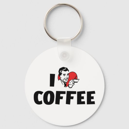 I Liebe Herzkaffee - Java Coffein Lover Schlüsselanhänger (Vorderseite)
