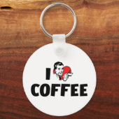 I Liebe Herzkaffee - Java Coffein Lover Schlüsselanhänger (Vorderseite)