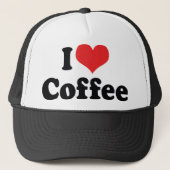 I Liebe Herzkaffee - Java Coffein Lover Truckerkappe (Vorderseite)