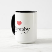I Liebe Herzkalligraphie Tasse (Vorderseite Links)