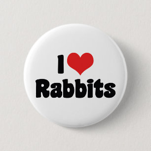 I Liebe Herzkaninchen Button