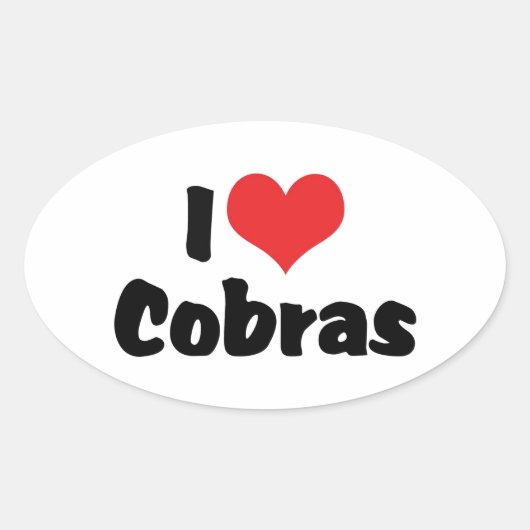 I Liebe Herzkobras Ovaler Aufkleber (Vorderseite)