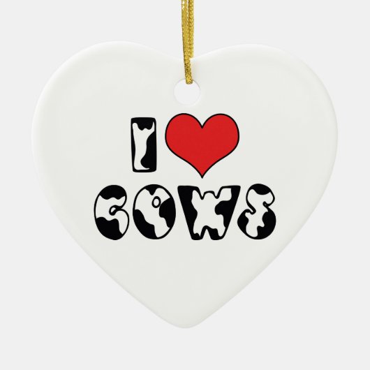 I Liebe Herzkühe Keramikornament (Vorne)