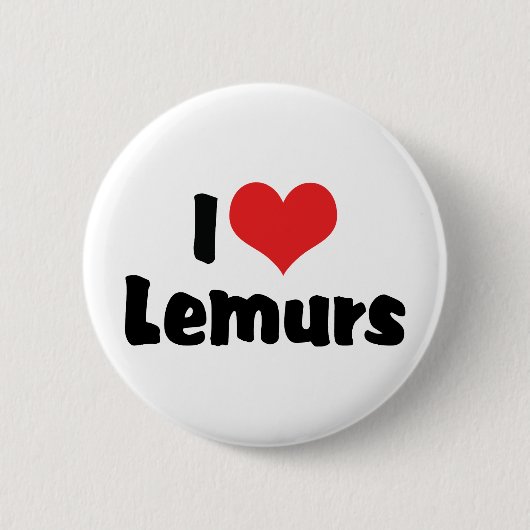 I Liebe Herzlemurs Button (Vorderseite)