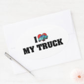 I Liebe Herzlich Willkommen im Lover LKW Ovaler Aufkleber (Umschlag)