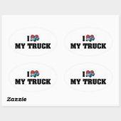 I Liebe Herzlich Willkommen im Lover LKW Ovaler Aufkleber (Blatt)