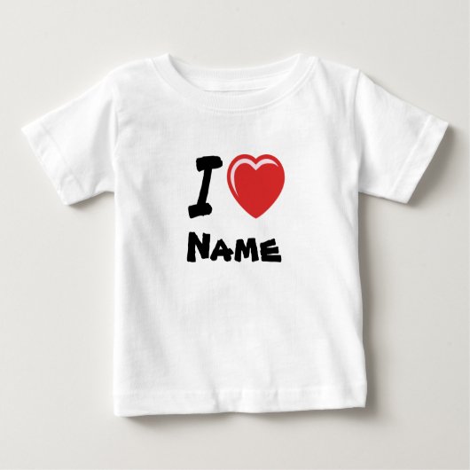 I Liebe Herzlicher Individuelle Name Baby T-shirt (Vorderseite)