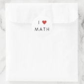 I Liebe Herzmathematik Runder Aufkleber (Tasche)