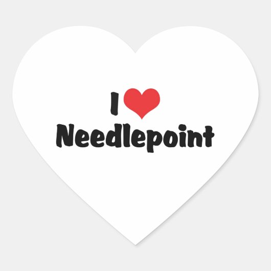 I Liebe Herzneedlepoint Herz-Aufkleber (Vorderseite)