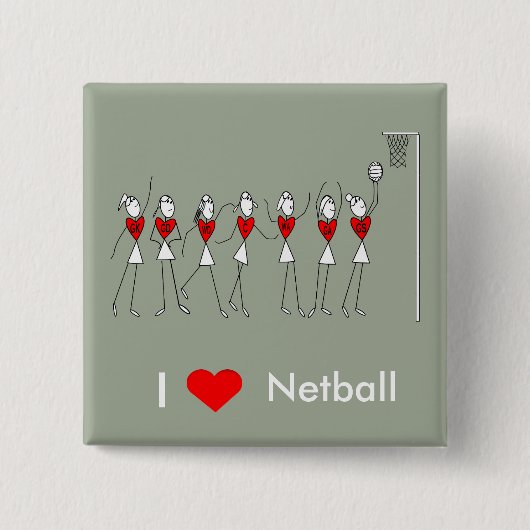 I Liebe-HerzNetball Button (Vorderseite)
