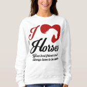 I Liebe/Herzpferde Sweatshirt (Vorderseite)