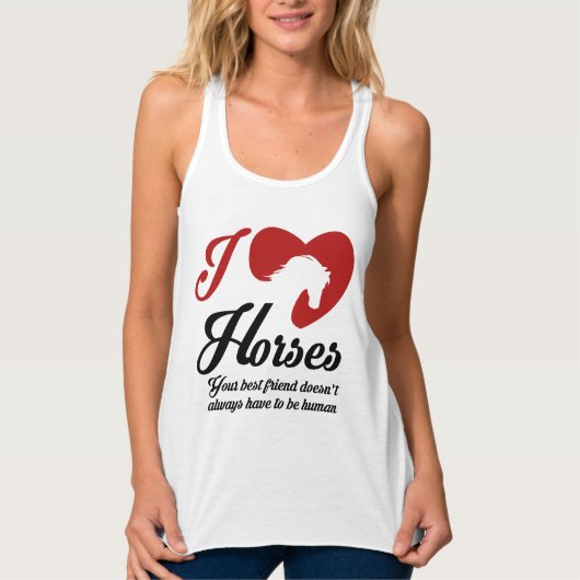 I Liebe/Herzpferde Tank Top (Vorderseite)
