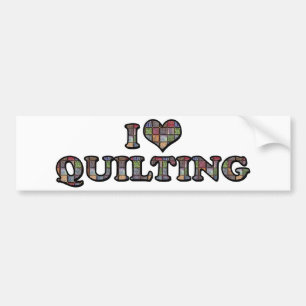 I Liebe Herzquilting - Nähquilter Autoaufkleber