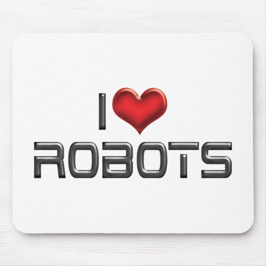 I Liebe Herzroboter - Robotik Lover Mousepad (Vorne)