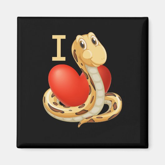 I Liebe Herzschlangen Magnet (Vorne)