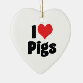 I Liebe Herzschweine Keramikornament (Rechts)