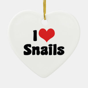 I Liebe Herzsnails Keramik Ornament