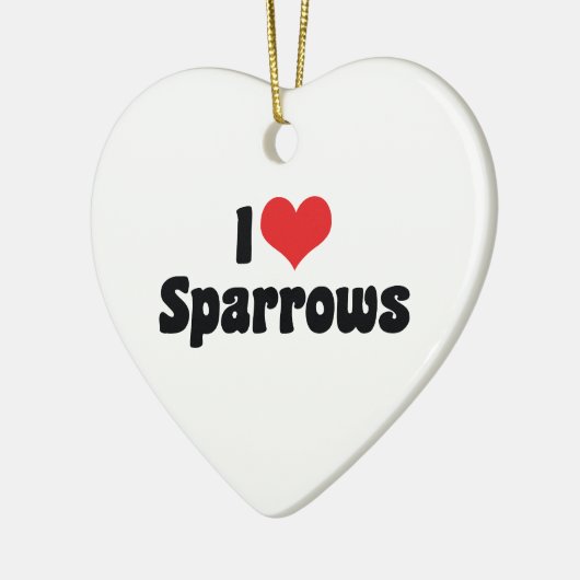 I Liebe Herzspinrows - Bird Lover Keramikornament (Links)
