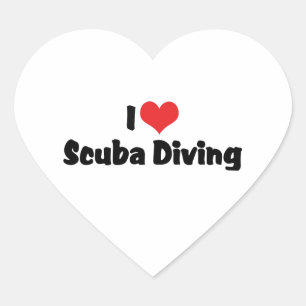 I Liebe Herzstück Scuba Diving - Ocean Deap Sea Lo Herz-Aufkleber