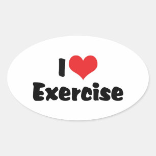 I Liebe Herzübung - Fitness Lover Ovaler Aufkleber