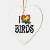 I Liebe Herzvögel Keramikornament (Links)
