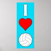 I Liebe/Herzvolleyball jedes farbige vertikale Pos Poster (Vorne)
