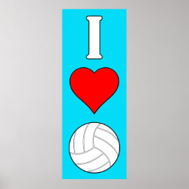 I Liebe/Herzvolleyball jedes farbige vertikale Pos Poster