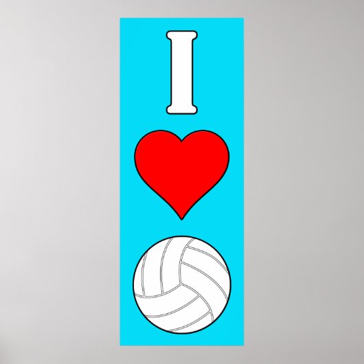 I Liebe/Herzvolleyball jedes farbige vertikale Pos Poster (Vorne)