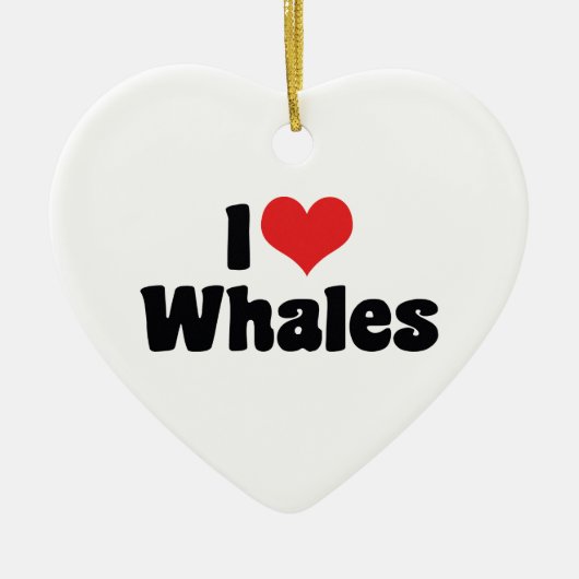I Liebe Herzwale - Whale Lover Keramikornament (Vorne)
