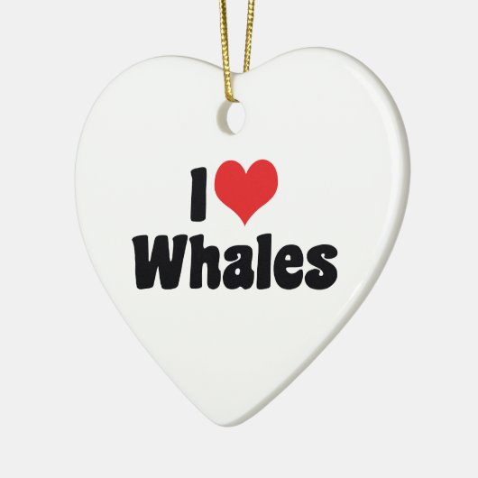 I Liebe Herzwale - Whale Lover Keramikornament (Links)
