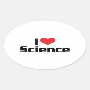 I Liebe Herzwissenschaften Ovaler Aufkleber