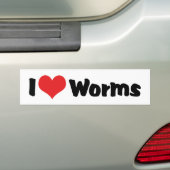 I Liebe Herzwürmer Autoaufkleber (Auf Auto)