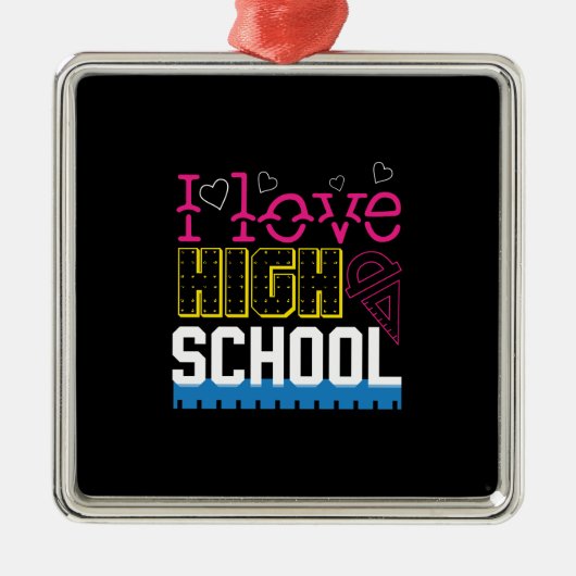 I Liebe High School Ornament Aus Metall (Vorne)