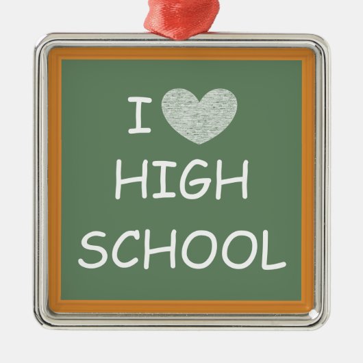 I Liebe-Highschool Silbernes Ornament (Vorne)
