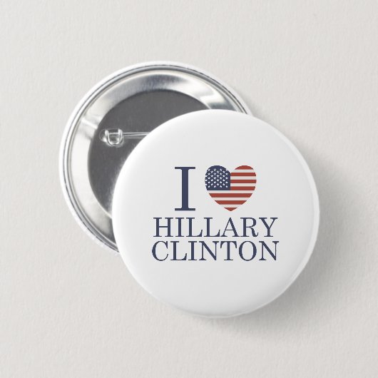 I Liebe Hillary Clinton Button (Vorne & Hinten)