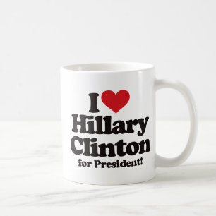 I Liebe Hillary Clinton für Präsidenten Kaffeetasse