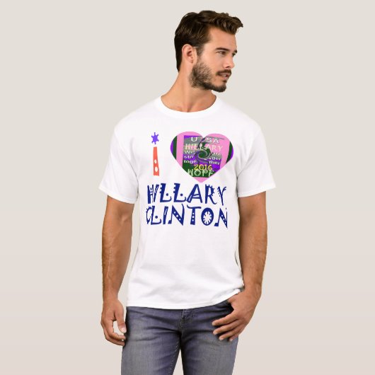 I Liebe Hillary Clinton für US-Präsident Heart T-Shirt (Vorne ganz)