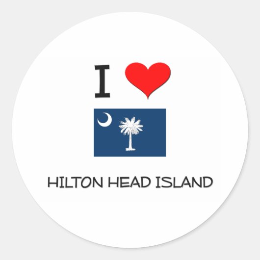 I Liebe Hilton Head Island South Carolina Runder Aufkleber (Vorderseite)