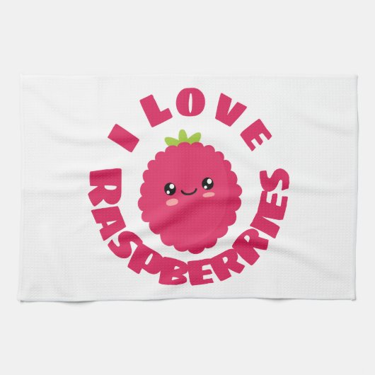 I Liebe Himbeeren Geschirrtuch (Horizontal)