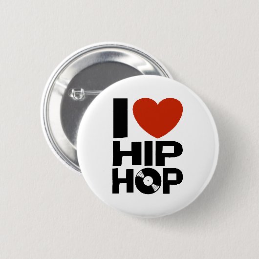 I Liebe Hip Hop Button (Vorne & Hinten)