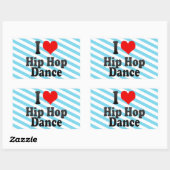 I Liebe Hip Hop Dance Rechteckiger Aufkleber (Blatt)