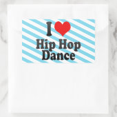 I Liebe Hip Hop Dance Rechteckiger Aufkleber (Tasche)