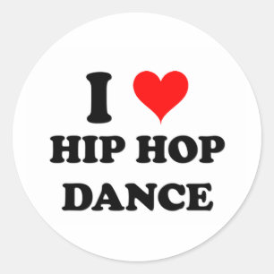 I Liebe Hip Hop Dance Runder Aufkleber