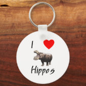 I Liebe Hippos (2) Schlüsselanhänger (Vorderseite)