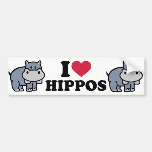 I Liebe Hippos Autoaufkleber