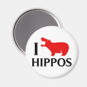 I Liebe Hippos Magnet (Vorderseite/Rückseite)