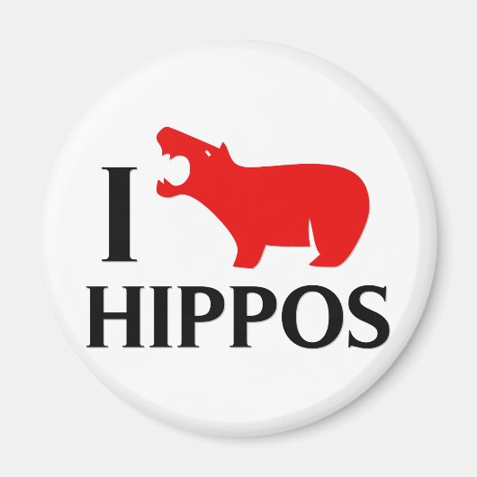 I Liebe Hippos Magnet (Vorne)