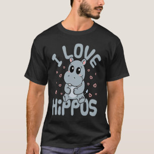 I Liebe Hippos Niedlich Hippo Hippopotamus Männer T-Shirt