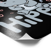 I Liebe Hippos Niedlich Hippopotamus Lover Fotodruck (Ecke)