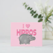I Liebe Hippos Postkarte (Stehend Vorderseite)